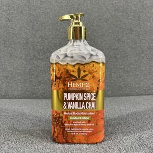 Hempz Pumpkin Spice & Vanilla Chai Herbal Body Moisturizer 17 oz Limited Edition